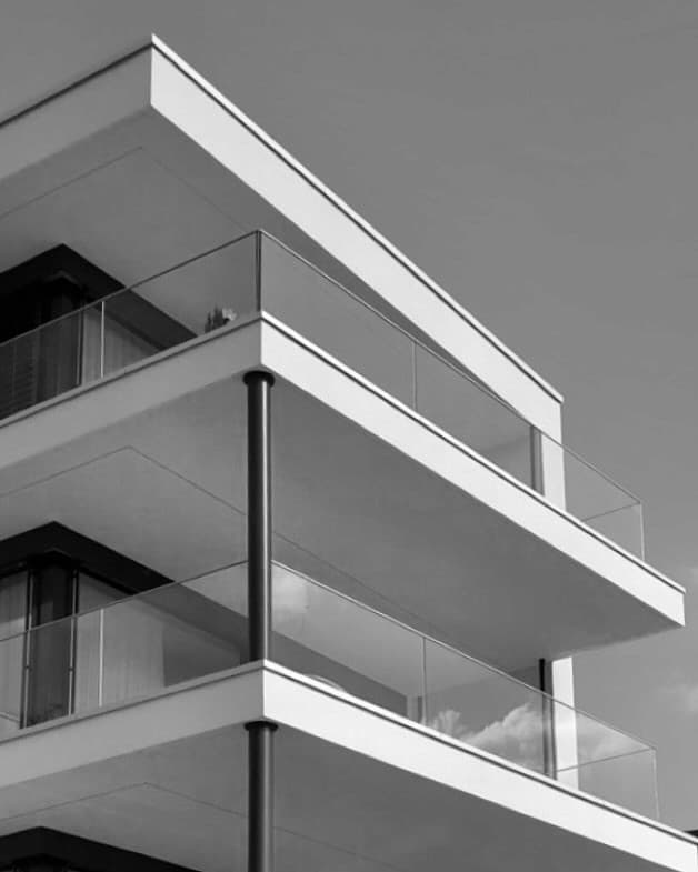 Contemporary residential architecture with glass balconies, a-22 AG